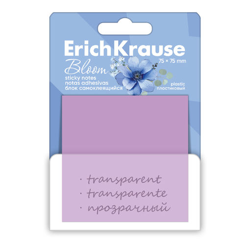 Picture of EK PLASTIC STICKY NOTES PASTEL LILAC BLOOM 75X75MM